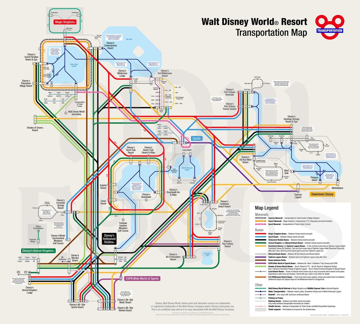 žemėlapis Disney World monorail
