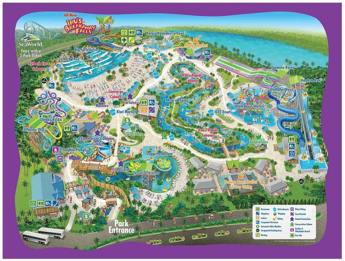 žemėlapis Aquatica Orlando