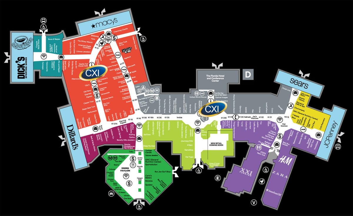 Florida mall Orlando žemėlapyje