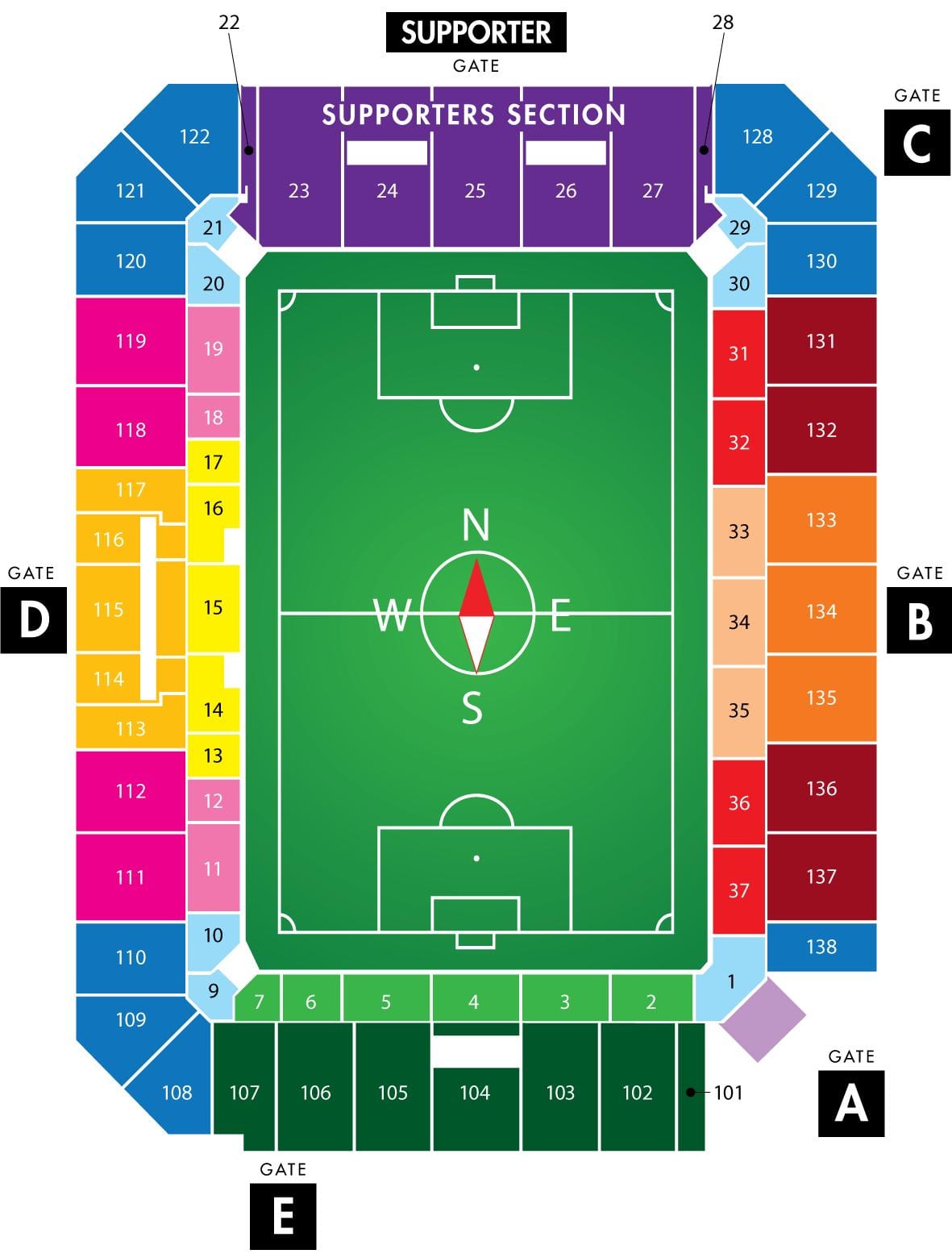 Orlando miesto futbolo stadioną žemėlapyje