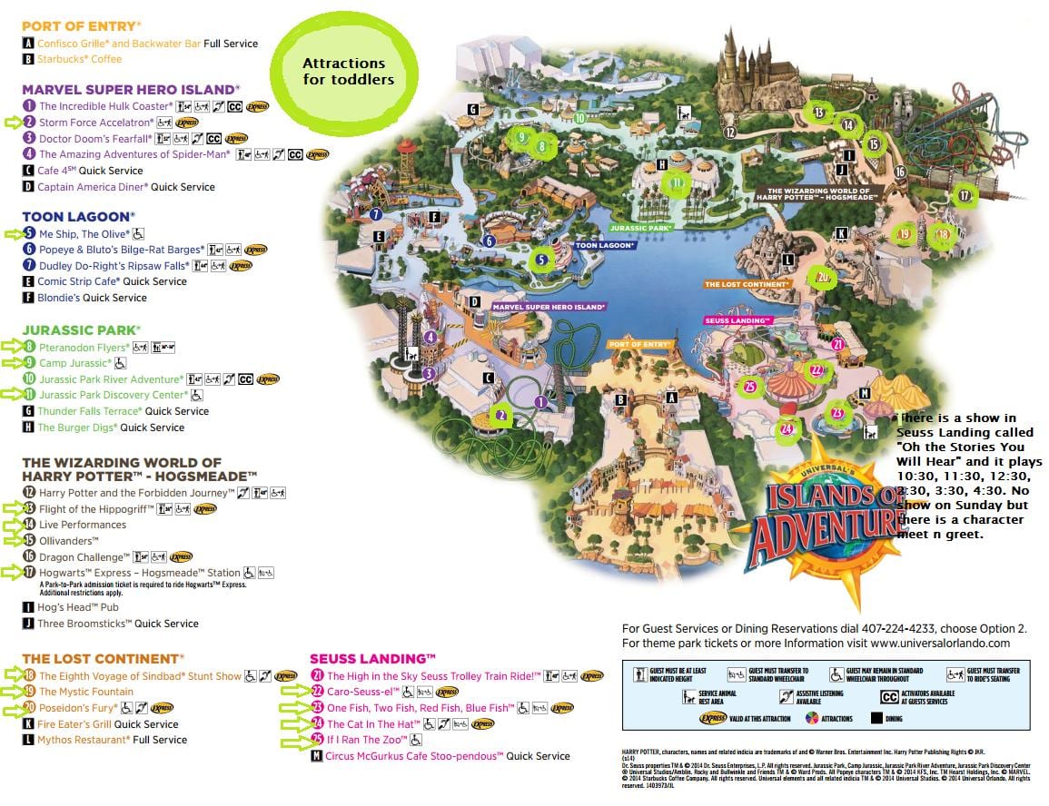 Universal Studios Nuotykių Salos žemėlapis