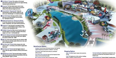 Universal Orlando citywalk žemėlapyje