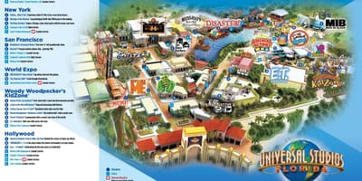 Orlando Universal Studios žemėlapyje