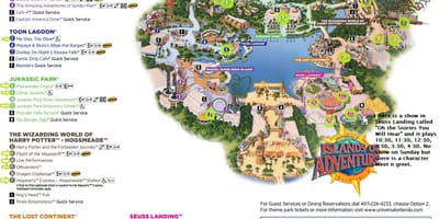 Universal Studios Nuotykių Salos žemėlapis